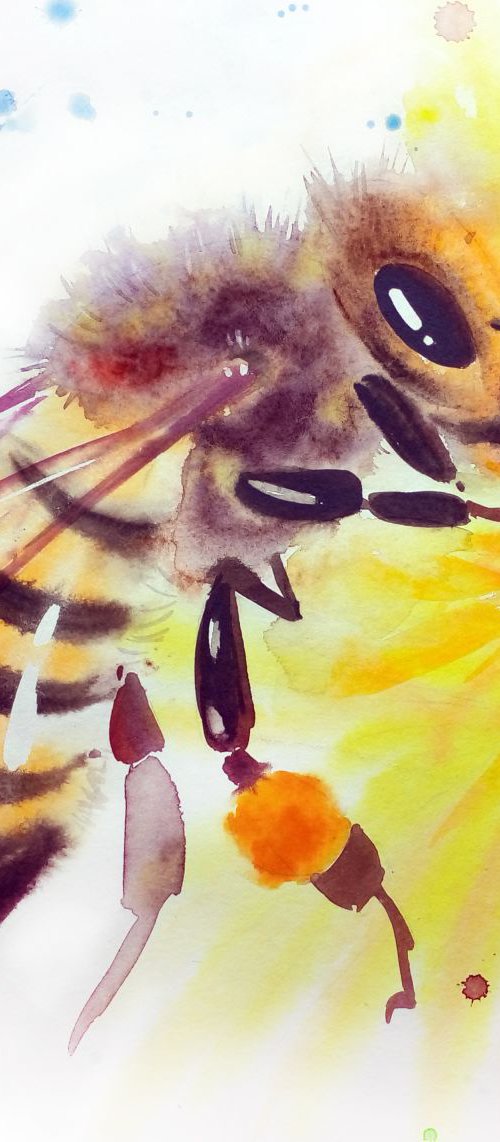 THE BEE#1 for Great British Be by Olga Beliaeva Watercolour
