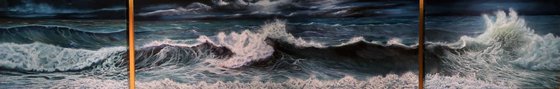 Vorrei tuffarmi - stunning wave triptych painting