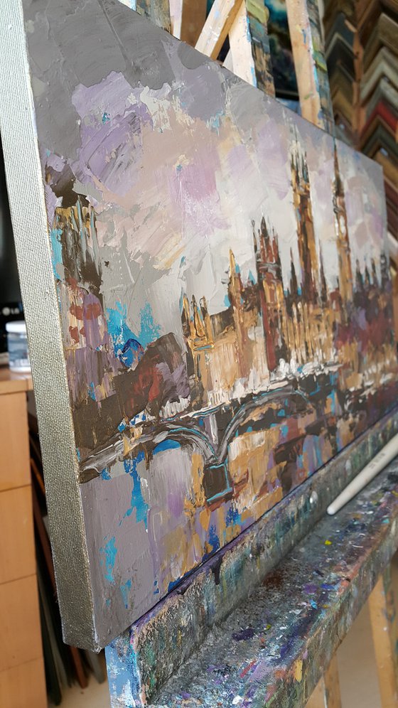 UK London -  landscape city scene painting