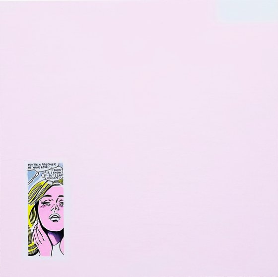 Prisoner of Love (Pink abstract Popart painting)