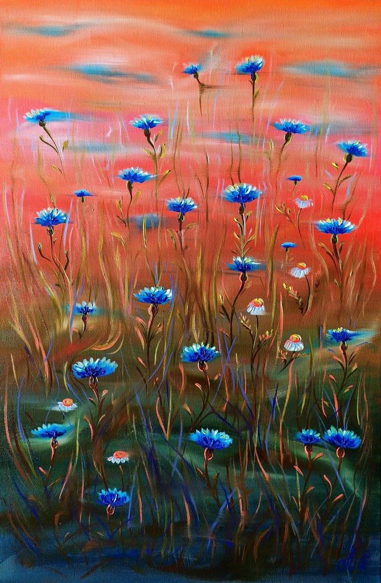 Abstract Botanical Oil Painting By Anna Shabalova, 16 X 24, Flowers Of My Memories, Original Artwork