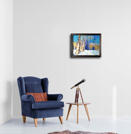 Poplars on a sunny winter day