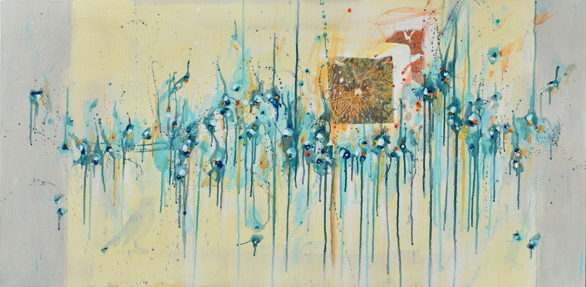 Abstract Landscape Painting By Cynthia Ligeros, 48 X 24, Till Sunrise, Original Artwork