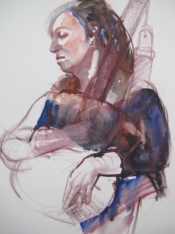 woman with guitar
