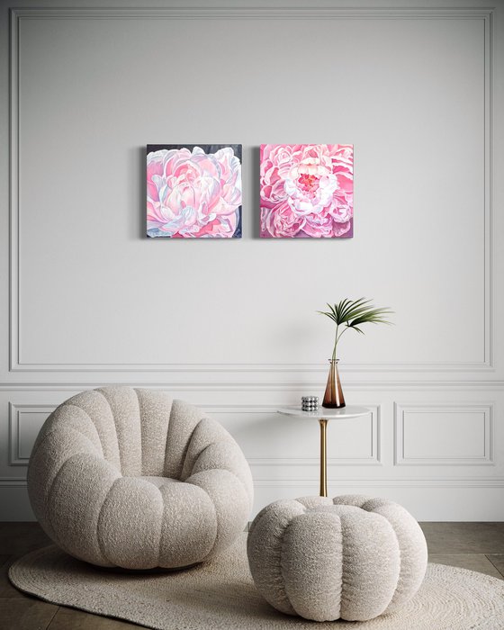 Diptych Peonies