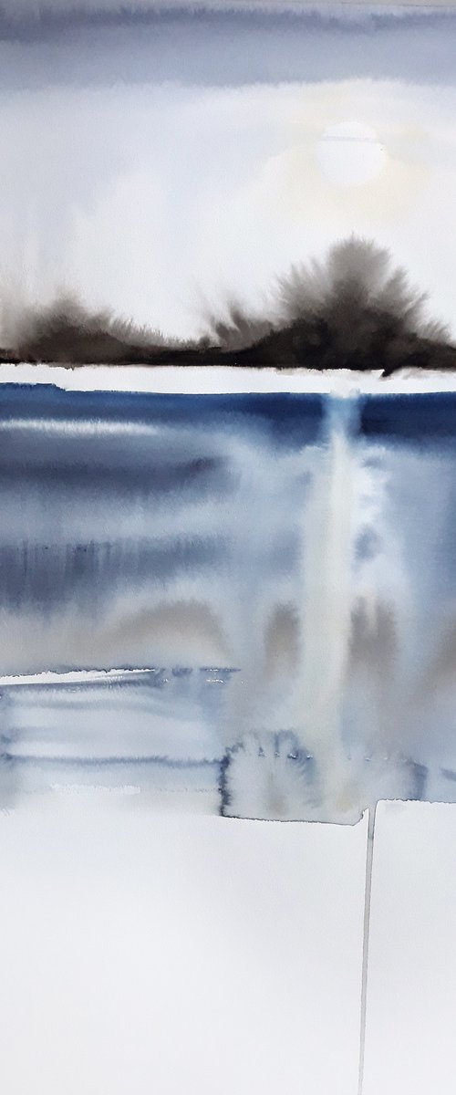 North Sea by Olga Beliaeva Watercolour