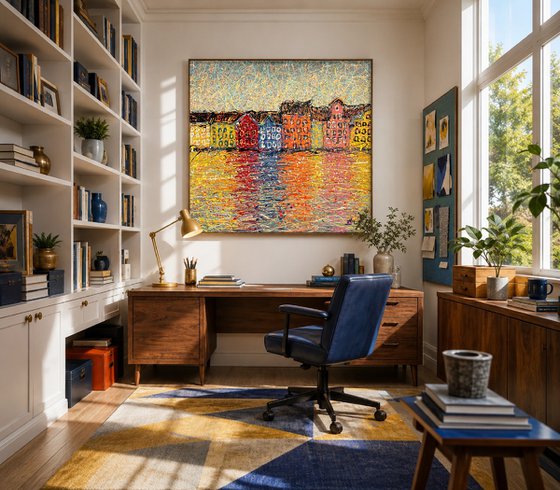 Sunlit Waterfront Magic - Rolled
