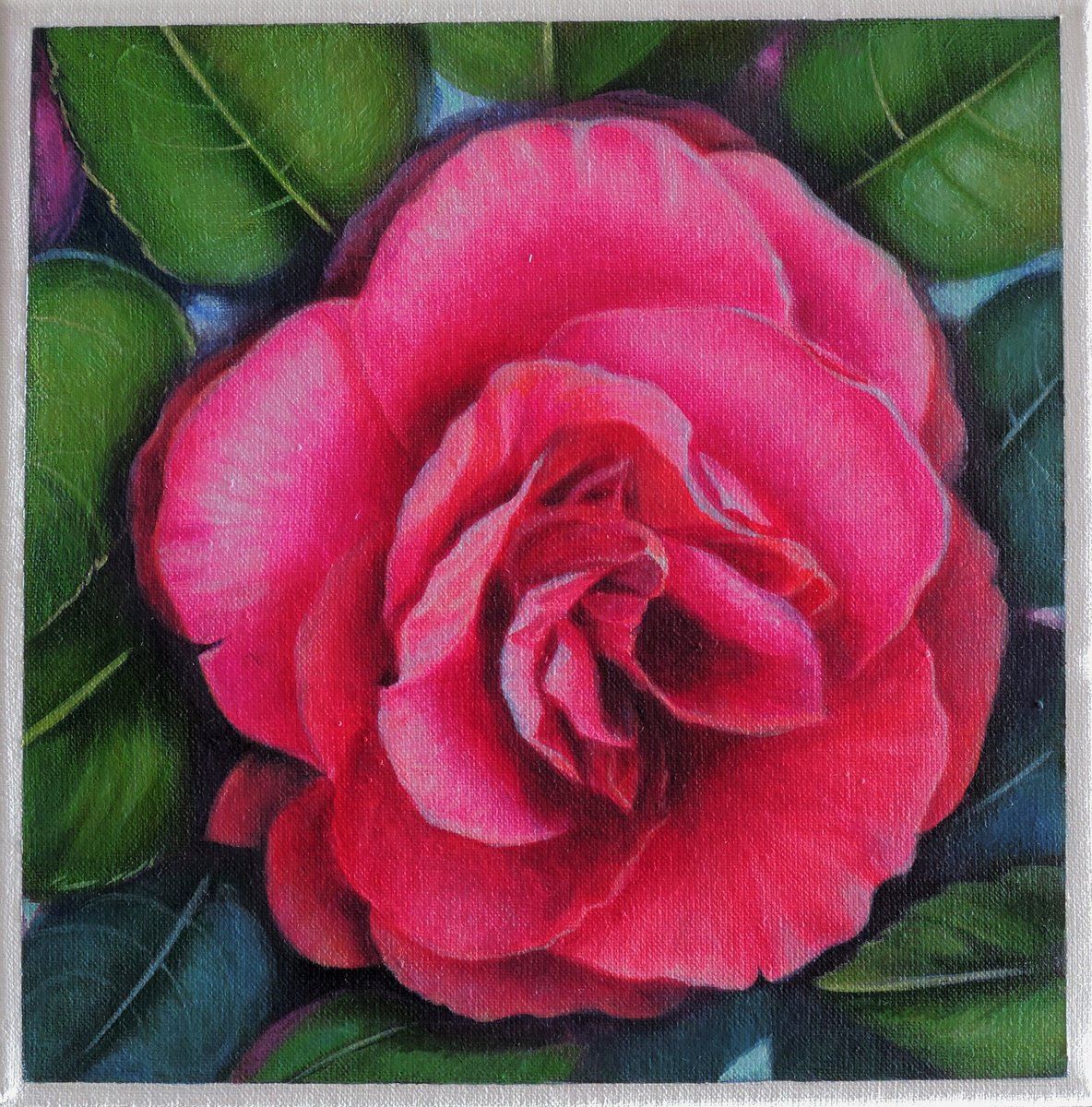 Photorealistic Botanical Acrylic Painting By Laura Cabral, 8 X 8", Mistress Of Winter, Original Artwork