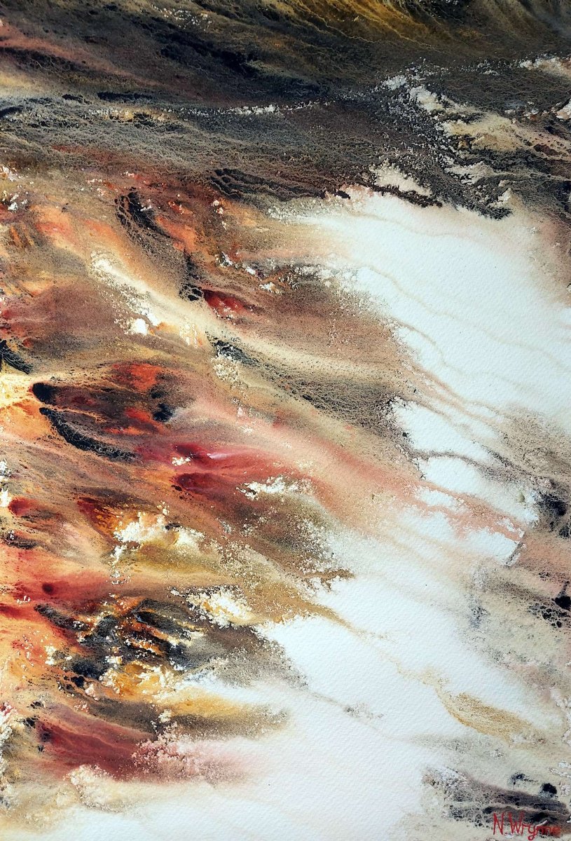 Impressionistic Abstract Watercolour By Neil Wrynne, 15 X 22", Days Of Golden Dreams, Original Artwork