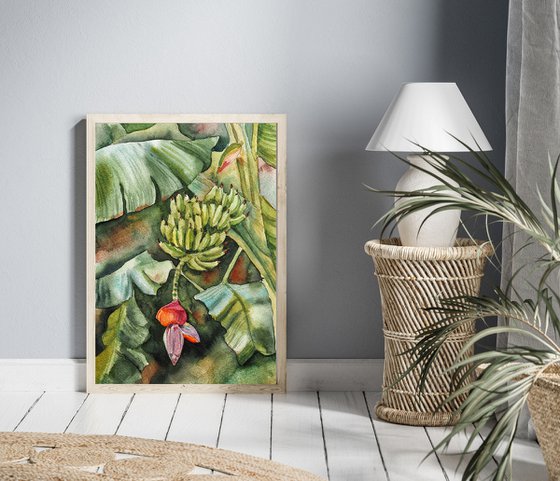 Bananatree - original tropical green watercolor
