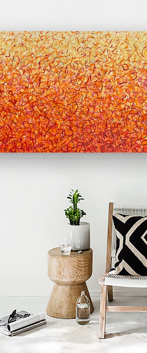 Outback Dance 152 x 61cm acrylic on canvas by George Hall