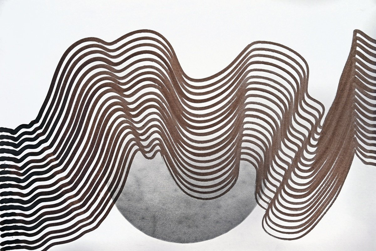 Abstract Ink Drawing , Graphite Sun By Sumit Mehndiratta, 51 X 36, Artwork For Sale On Artfinder