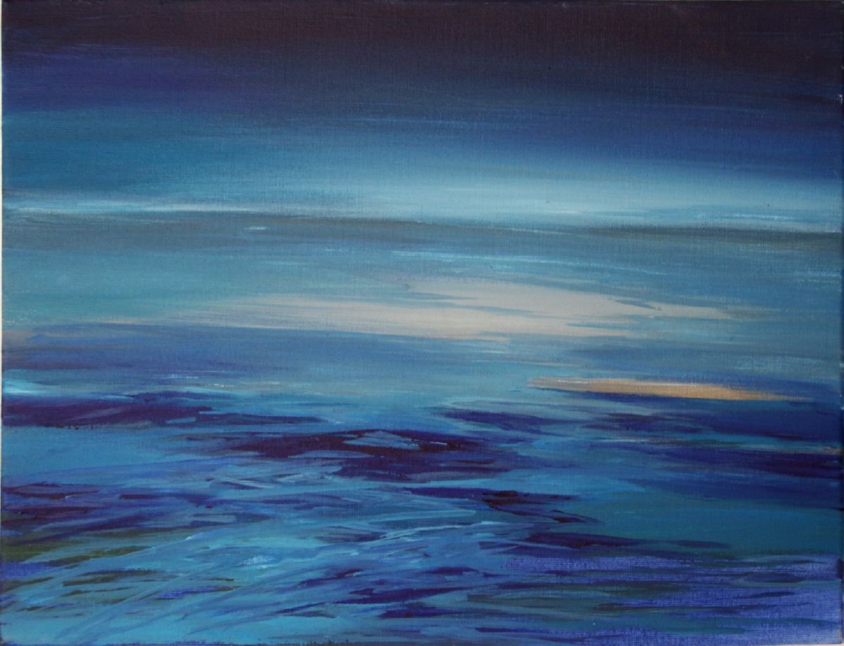 Painting | Acrylic | Evening by the sea by Skaidre Butnoriute