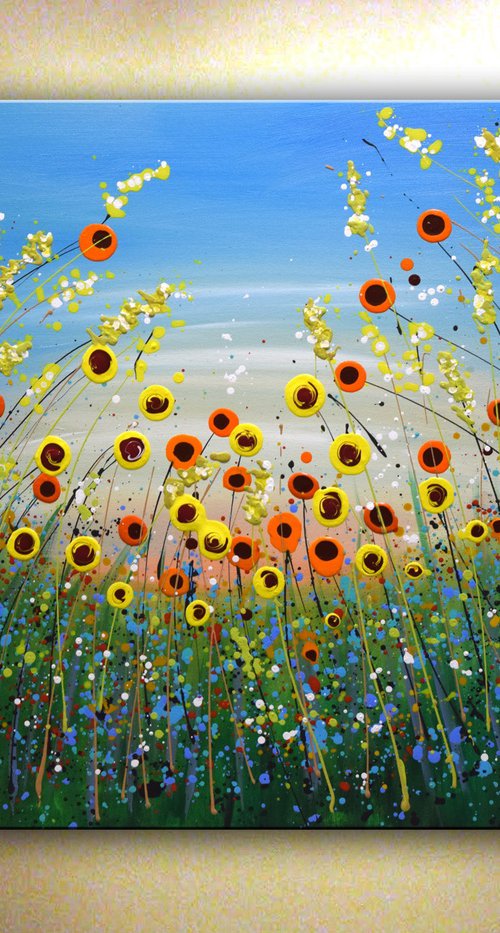 Sunflowers Field - Ready to Hang Painting 36" x 24" ( 92 x 61cm) by Nataliya Stupak