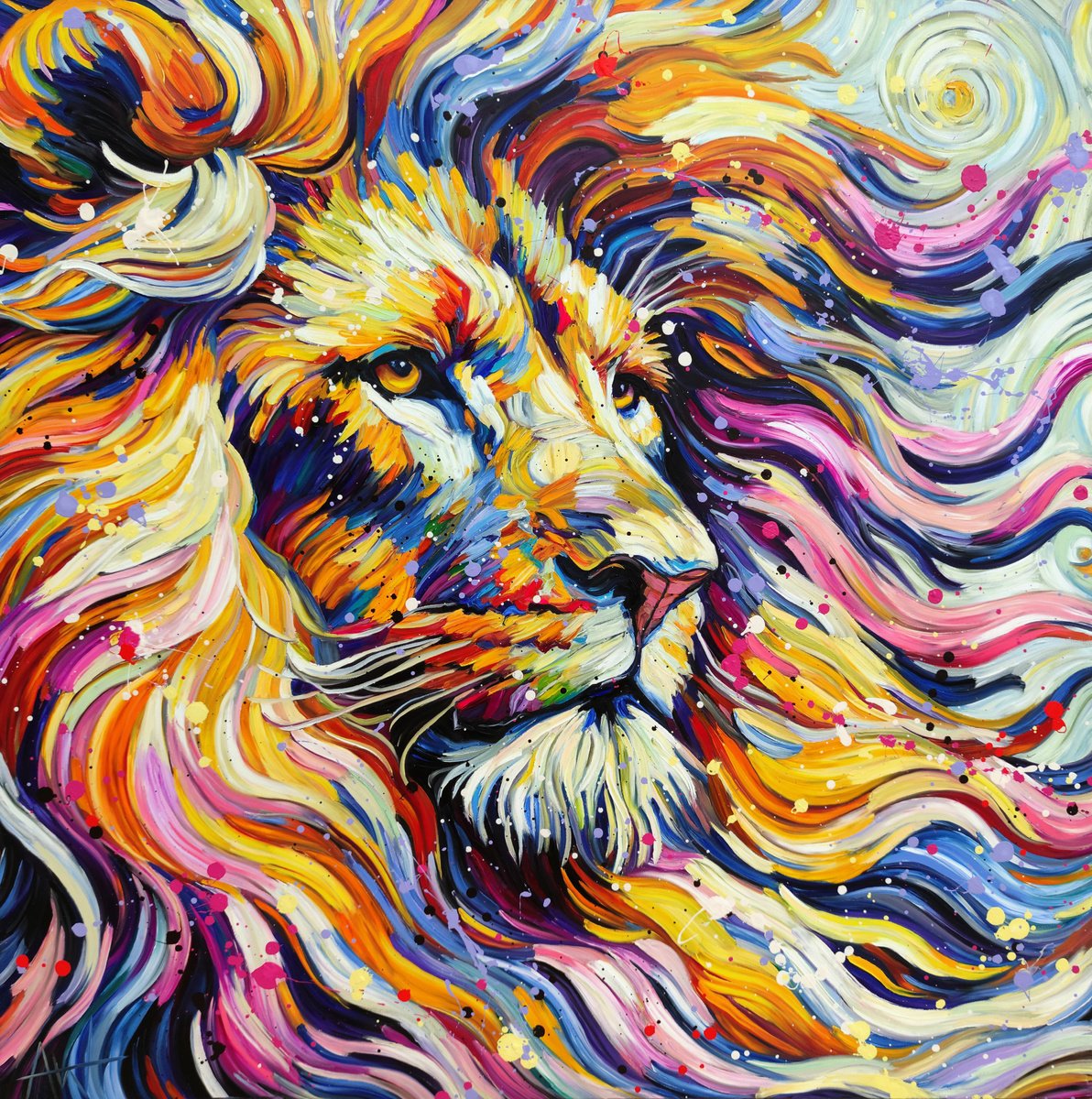 Lionheart 2025 By Angie Wright, 47 X 47, Artwork For Sale On Artfinder