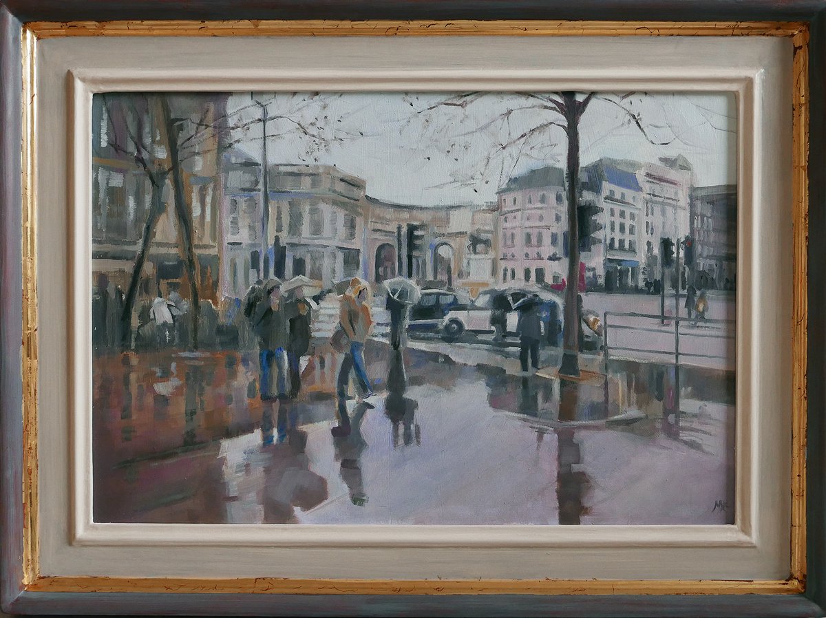 Rainy Trafalgar Square by Isabel Hutchison