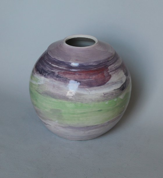 Hand thrown and hand painted vessel 6.