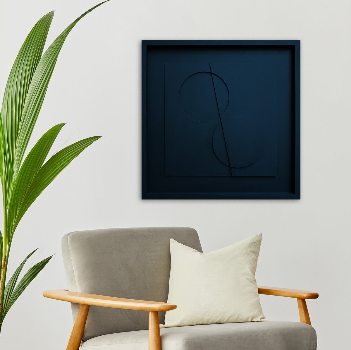 Geometric Abstract Relief By Liam Roberts, 20 X 20", Worlds Collide, Original Artwork