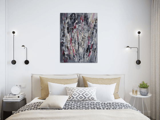 Snowfall - 60 x 80 cm - Original abstract painting