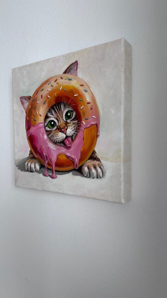 Cat in a Donut