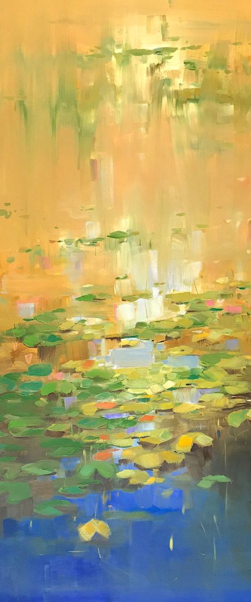 Waterlilies, Large Original oil Painting, Impressionism, Handmade artwork, One of a Kind by Vahe Yeremyan