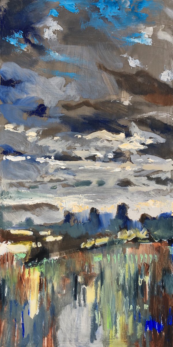 Impressionistic Landscape Oil Painting By Guy Pickford, 12 X 24, Reinvention, Original Artwork