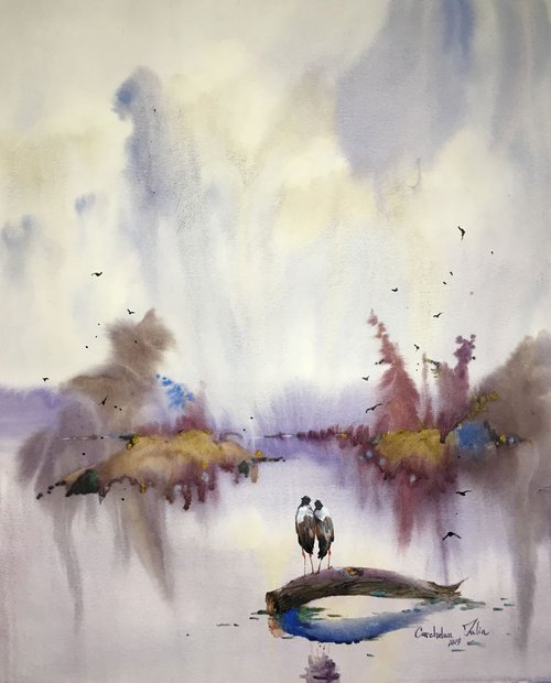 Watercolor “Together”, perfect gift by Iulia Carchelan