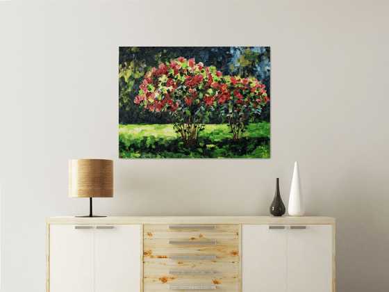 Rose garden large oil painting on canvas