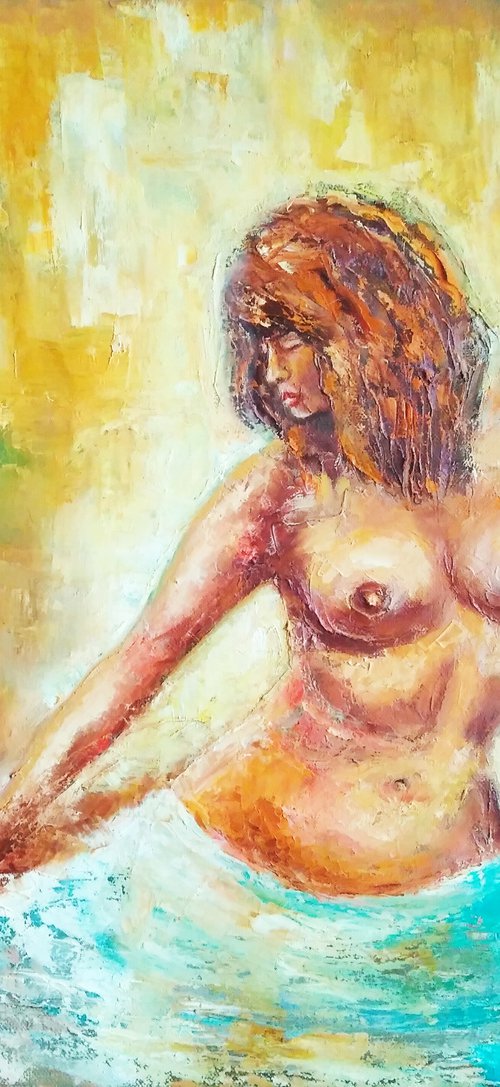 Exotic dancer, 45x50 cm, ready to hang. by Yulia Berseneva