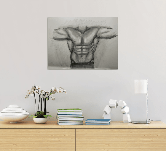 Male torso study 18x24