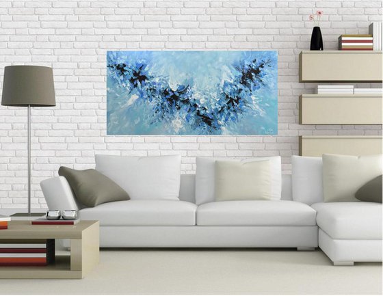 Blue Abstract Painting 24x48