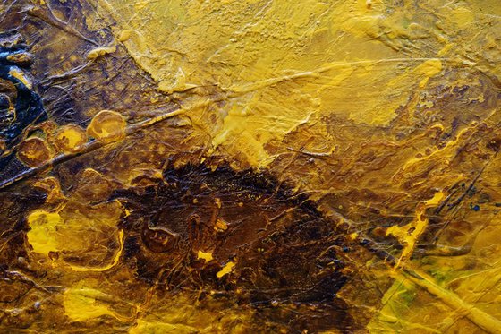 Honey Sunflower 200cm x 80cm Textured Abstract Art