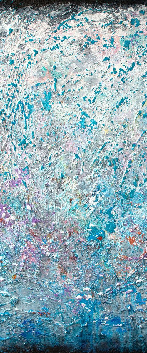 TURQUOISE DREAM (Heavy texture Palette knife Original Abstract Painting) by Yaroslav Sobol