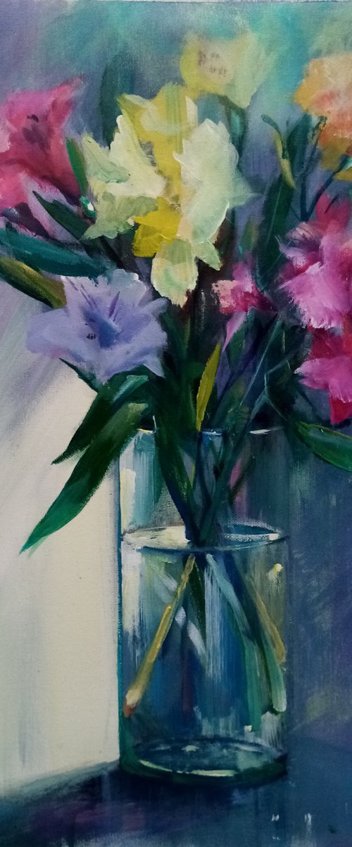 Morning Peruvian Lilies by Oxana Raduga