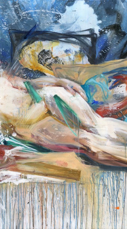Girl Resting Among Pillows by Grigorii Pavlychev