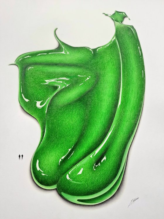 Phthalo Green 161: A Colour Pencil Drawing Of Paint