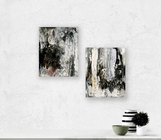 Encounters - Set of 2 - Textured Abstract art by Kathy Morton Stanion