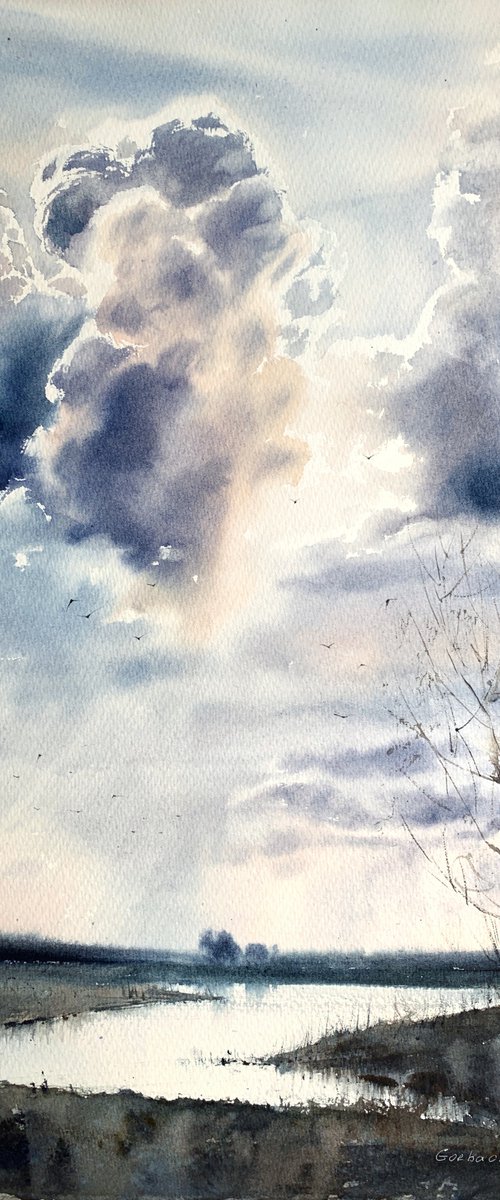 River and clouds by Eugenia Gorbacheva