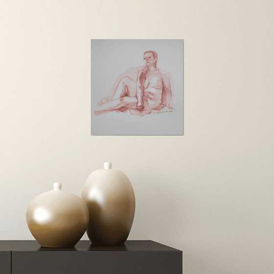 seated female nude