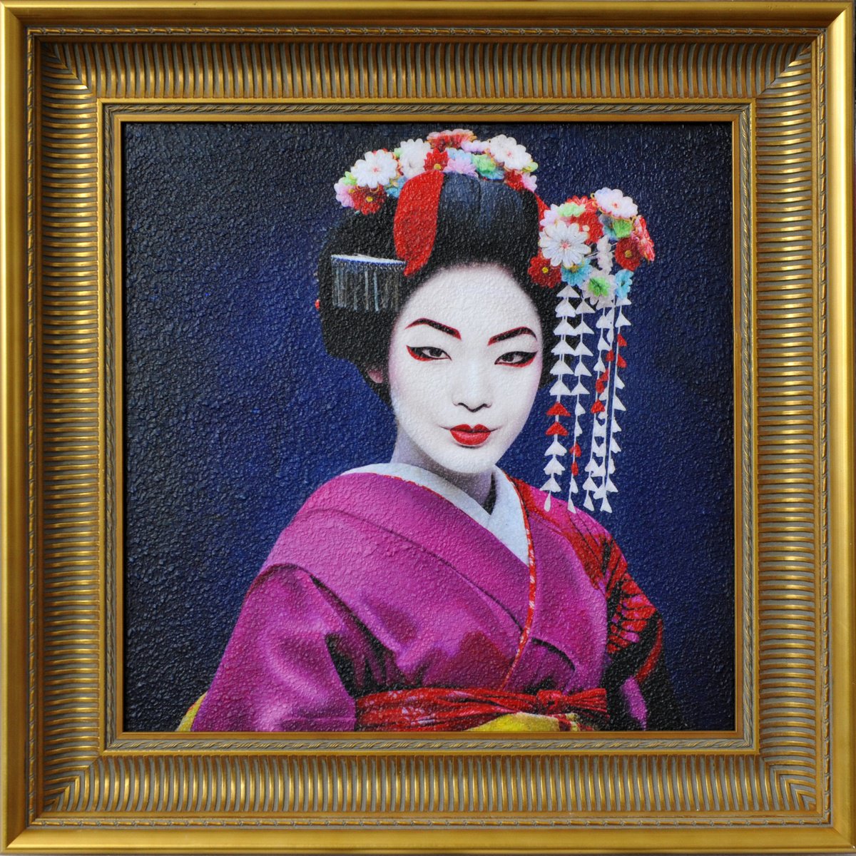 Portrait Painting By Karin Vermeer, 22 X 22", Geisha, Original Artwork