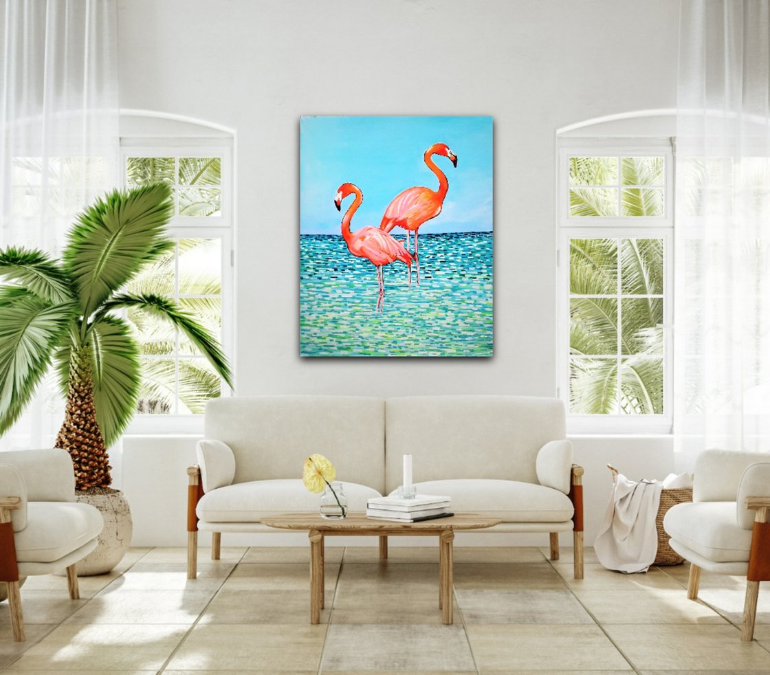 Colourful Flamingo Print - Print Room Ltd