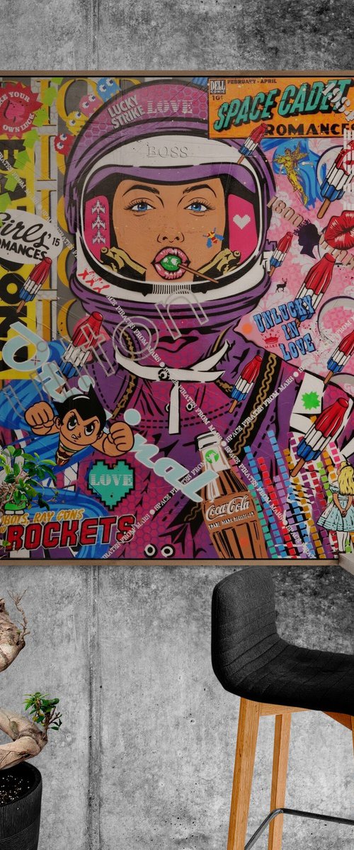 The Cadet 120cm x 150cm Textured Urban Pop Art by Franko