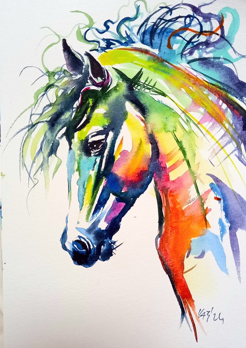 Colorful horse by Kovacs Anna Brigitta