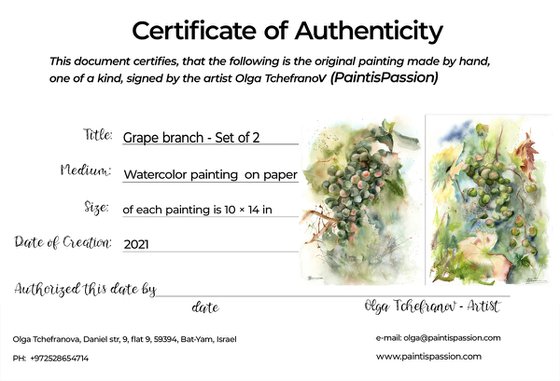 Grape branch - Set of 2