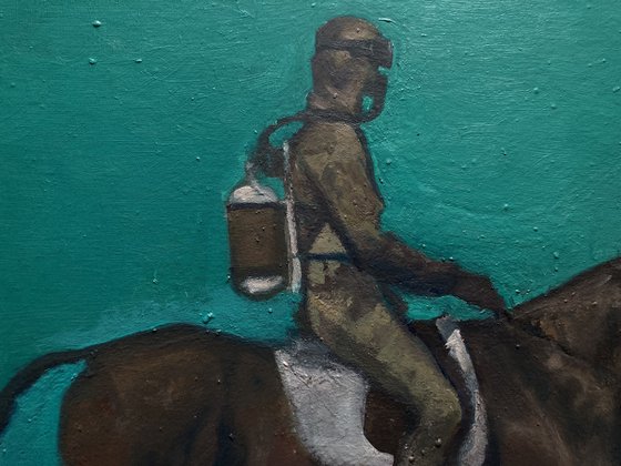 diver underwater with horse