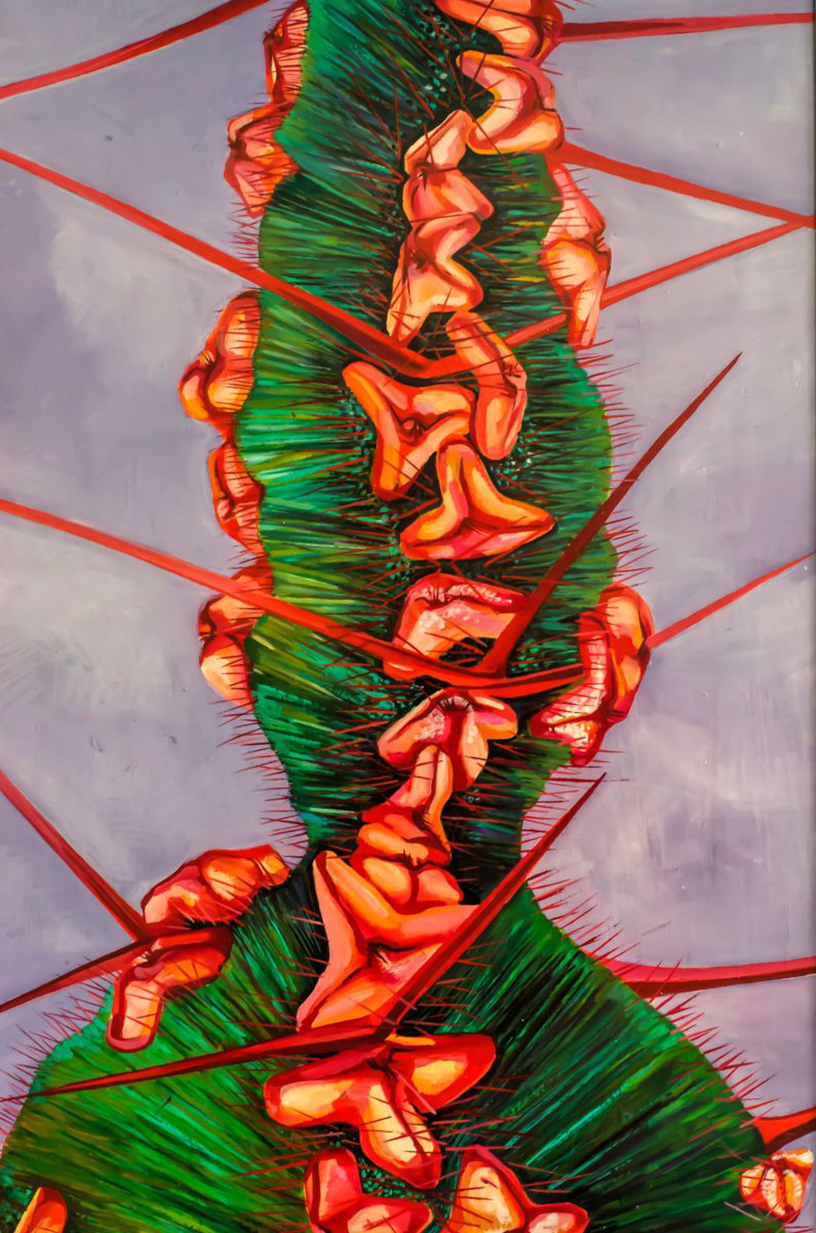 Red Green Flower Barrel Cactus Desert Bloom Cact Artfinder
