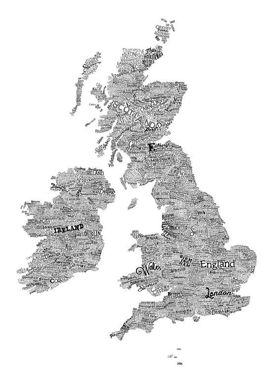 Great British Type Map (A2)