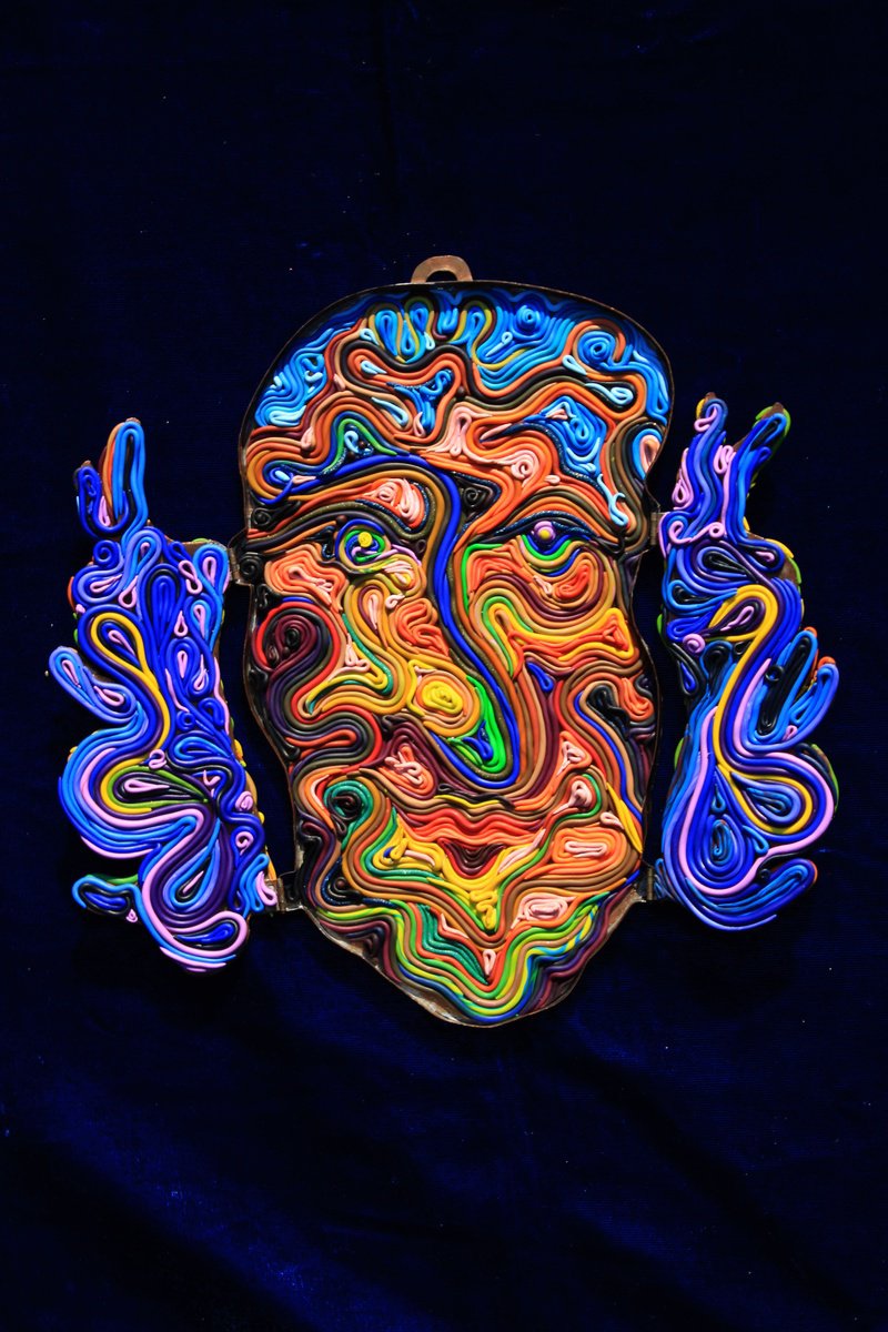 Abstract Sculpture By Tanbelia, 11 X 12", Goddess Mokosha, Original Artwork