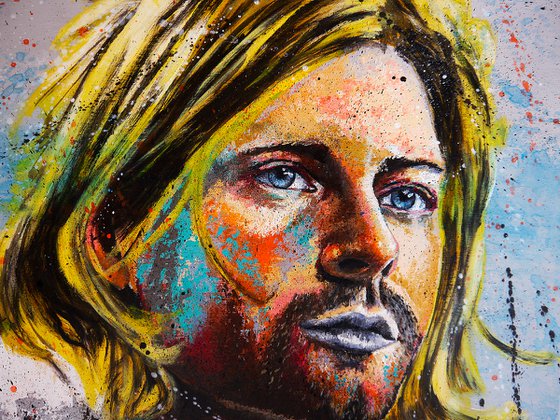 Portrait Kurt Cobain Celebrity POP Nirvana