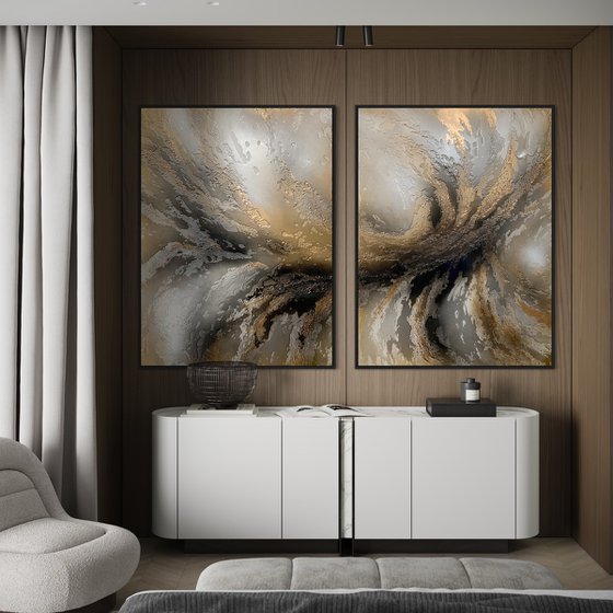 Electric Dreams - oversized Abstract Diptych XL